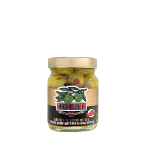 Chalkidiki Green Olives with red pepper350gr jar